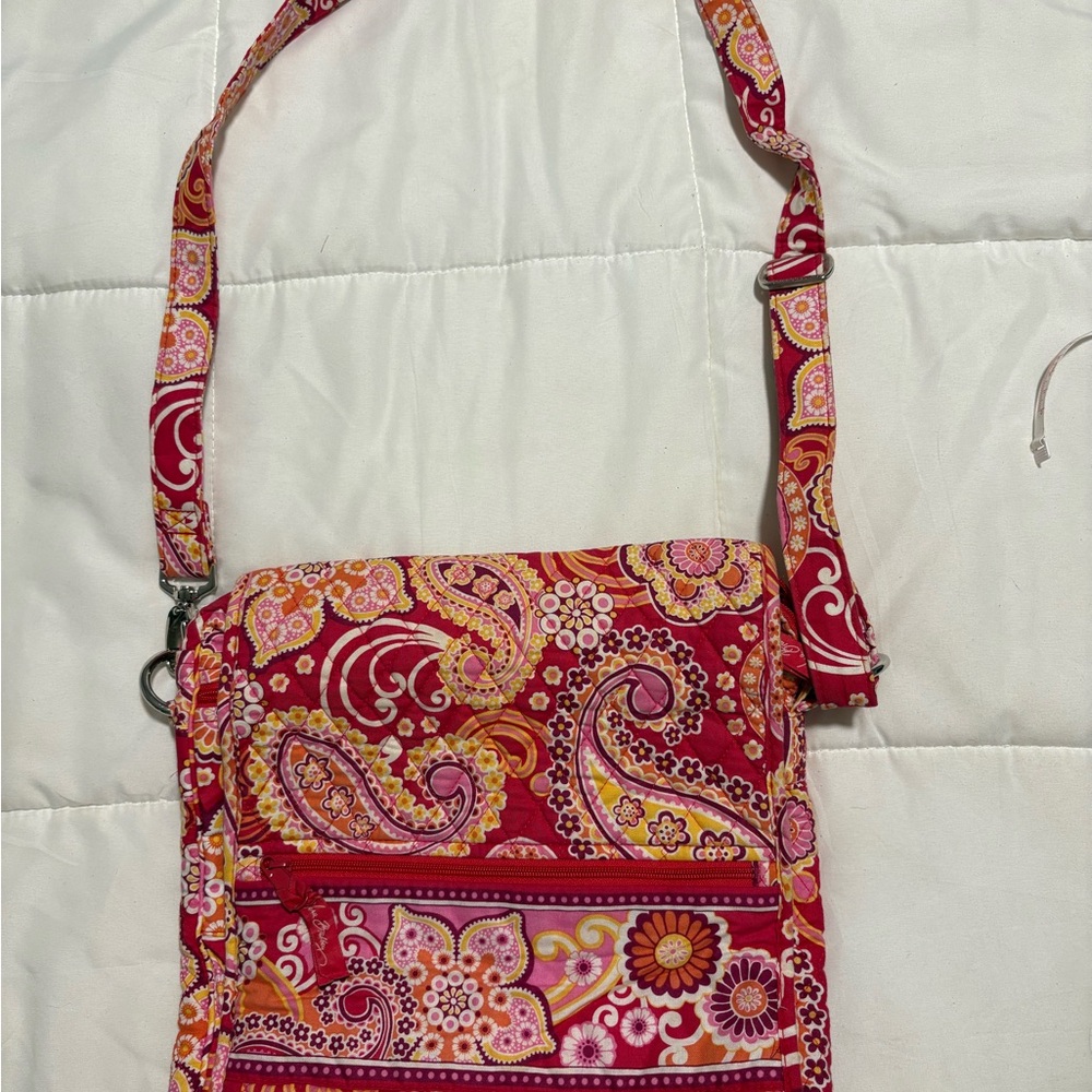 Vera Bradley Red and Pink Paisley Crossbody Bag